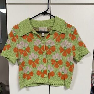 Industry Green Floral Women's Top